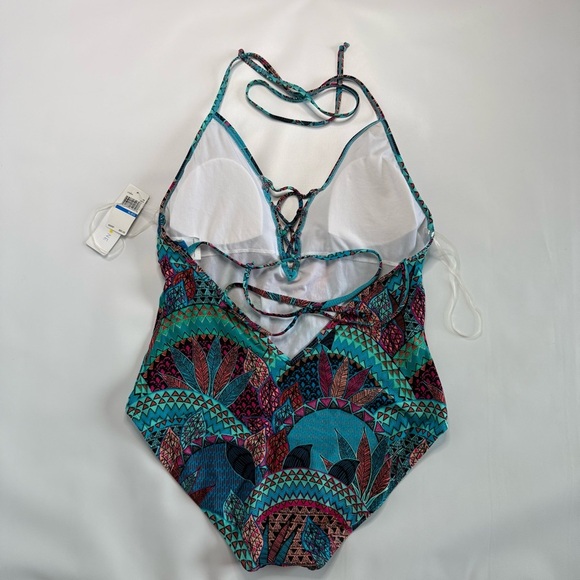 NEW Jantzen Vibrant Teal and Red One Piece Swimsuit. Size XL new with tags. - Picture 4 of 9